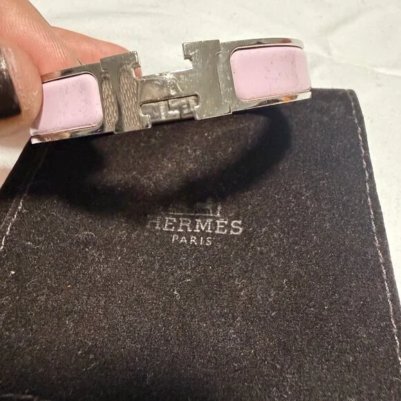 Pink Hermès Clic H Bangle Bracelet - Picture 4 of 4